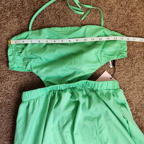 Hello Molly Girls On Vacay Halter Tie-Back Dress In Green Women's 10 NWT - Picture 9 of 12